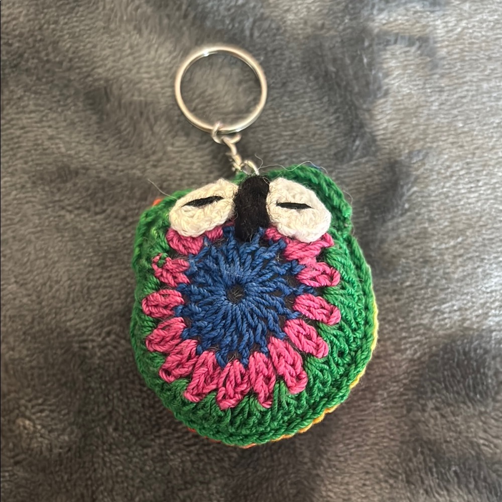 Colorful Crochet Owl Keychain